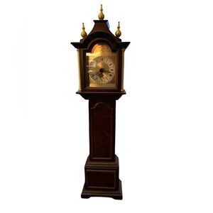 Elegant Brown and Gold Grandfather Clock